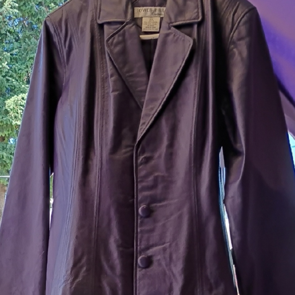 Express Purple Trench Coat Sophisticated Tailored Design